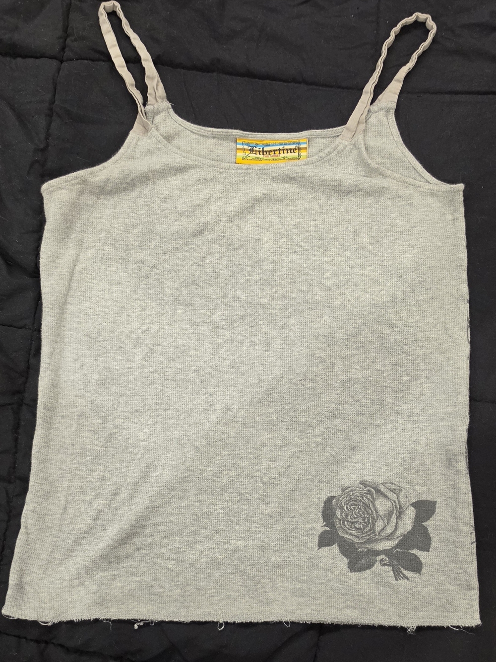 LIBERTINE for Target Light Gray Ribbed Rose Tank Top-Size L, worn 2 times